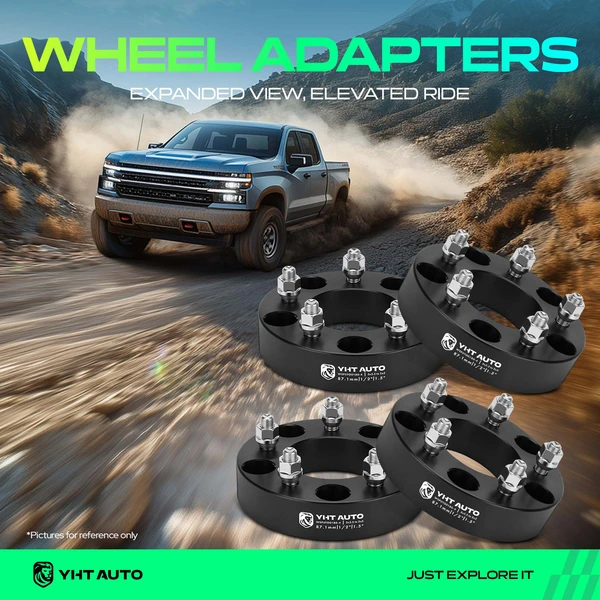 4 Pcs 1.5 inches Black 5x5 to 5x5.5 inches Wheel Adapters 0.5 inch x 20 87mm for 1975-1996 Ford F-150