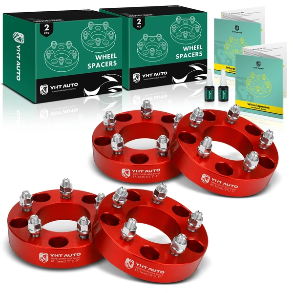 4 Pcs 1.5 inches Red 5x5 to 5x5.5 inches Wheel Adapters 0.5 inch x 20 87mm for Ford F-150