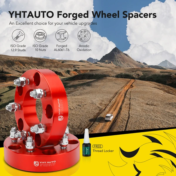 4 Pcs 1.5 inches Red 5x5 to 5x5.5 inches Wheel Adapters 0.5 inch x 20 87mm for Ford F-150