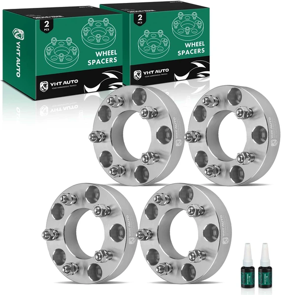 4 Pcs 1.5 inches Silver 5x5 to 5x5.5 inches Wheel Adapters 0.5 Inches x 20 87.1mm for Ford E150 F-150