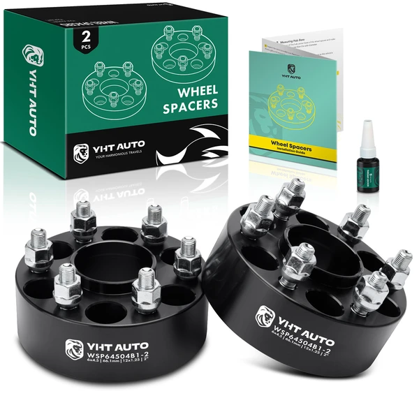 2 Pcs 2 inches Black 6x4.5 to 6x4.5 inches Wheel Spacers M12x1.25 66.1mm for Nissan Frontier Suzuki