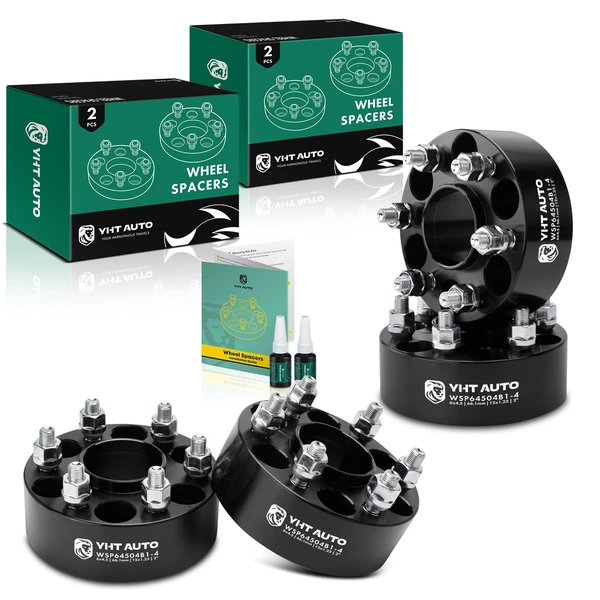 4 Pcs 2 inches Black 6x4.5 to 6x4.5 inches Wheel Spacers M12x1.25 66.1mm for 2005-2022 Nissan Frontier