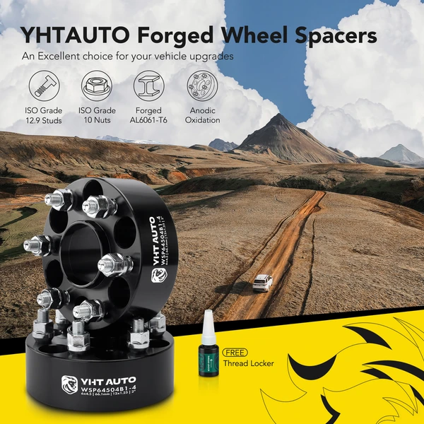 4 Pcs 2 inches Black 6x4.5 to 6x4.5 inches Wheel Spacers M12x1.25 66.1mm for 2005-2022 Nissan Frontier