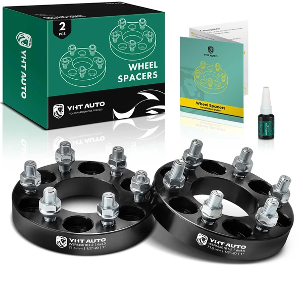 2 Pcs 1 inches Black 6x4.5 to 6x4.5 inches Wheel Spacers 0.5 Inches x 20 71.5mm for 1998-2003 Dodge Durango