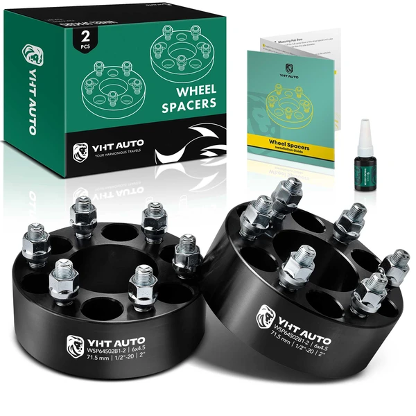 2 Pcs 2 inches Black 6x4.5 to 6x4.5 inches Wheel Spacers 0.5 Inches x 20 71.5mm for 1998-2003 Dodge Durango