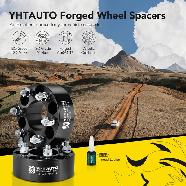 2 Pcs 2 inches Black 6x4.5 to 6x4.5 inches Wheel Spacers 0.5 Inches x 20 71.5mm for 1998-2003 Dodge Durango