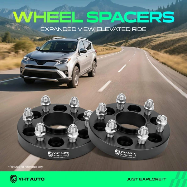 2 Pcs 1 inches Black 6x4.72 to 6x4.72 inches Wheel Spacers M14x1.5 66.9mm for 2020-2023 Cadillac XT6