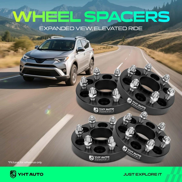 4 Pcs 1 inches Black 6x4.72 to 6x4.72 inches Wheel Spacers M14x1.5 66.9mm for 2018-2023 Buick Enclave