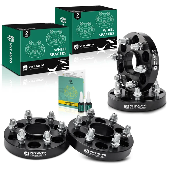 4 Pcs 1 inches Black 6x4.72 to 6x4.72 inches Wheel Spacers M14x1.5 66.9mm for 2015-2023 Chevrolet Colorado