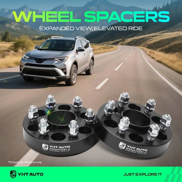2 Pcs 1.25 inches Black 6x4.72 to 6x4.72 inches Wheel Spacers M14x1.5 66.9mm for 2018-2023 Buick Enclave