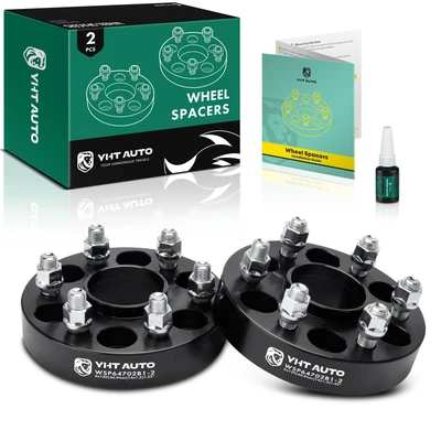 2 Pcs 1.25 inches Black 6x4.72 to 6x4.72 inches Wheel Spacers M14x1.5 66.9mm