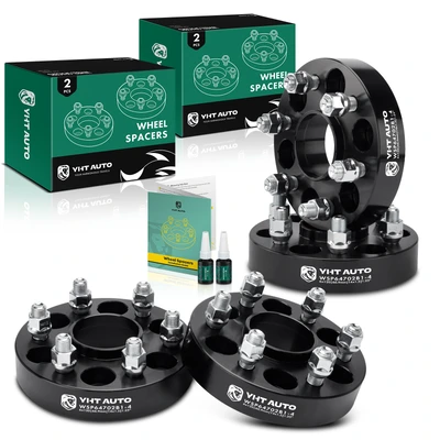 4 Pcs 1.25 inches Black 6x4.72 to 6x4.72 inches Wheel Spacers M14x1.5 66.9mm