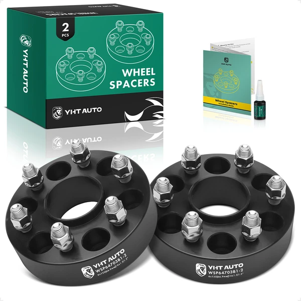 2 Pcs 1.5 inches Black 6x4.72 to 6x4.72 inches Wheel Spacers M14x1.5 66.9mm for 2019-2023 Chevrolet Blazer