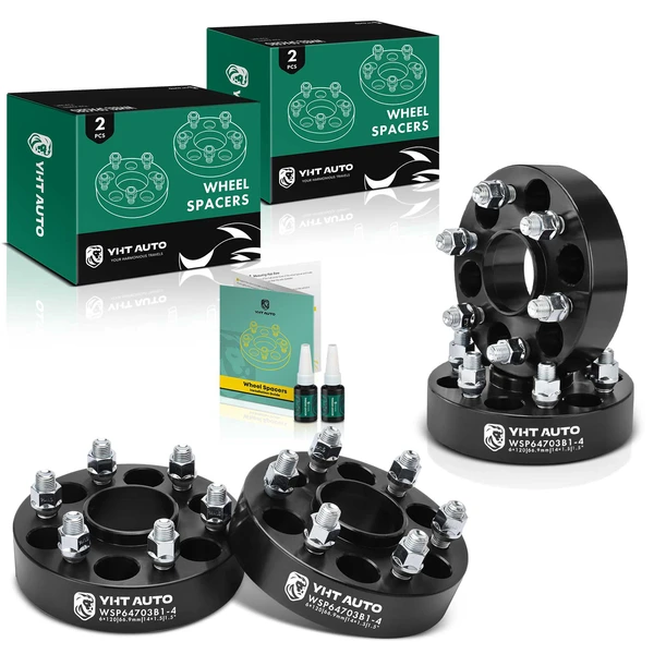 4 Pcs 1.5 inches Black 6x4.72 to 6x4.72 inches Wheel Spacers M14x1.5 66.9mm for 2015-2022 GMC Canyon