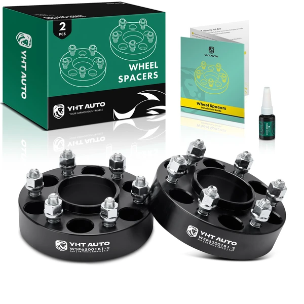 2 Pcs 1.5 inches Black 6x5 to 6x5 inches Wheel Spacers M12x1.5 78.1mm for 2002-2009 Chevrolet Trailblazer