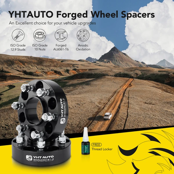 4 Pcs 1.5 inches Black 6x5 to 6x5 inches Wheel Spacers M12x1.5 78.1mm for 2002-2009 GMC Envoy