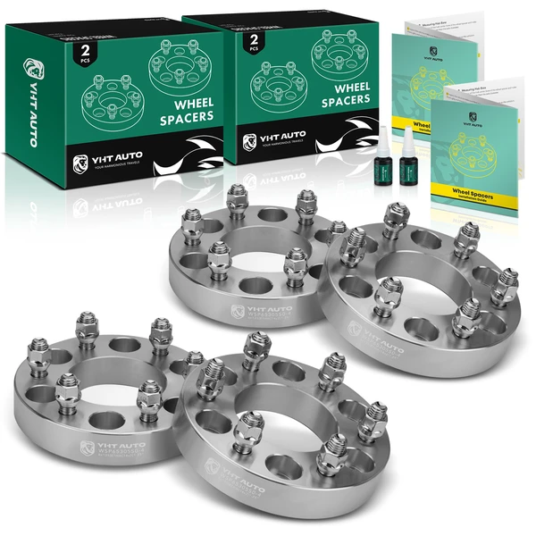 4 Pcs 1.25 inches Silver 6x5.3 to 6x5.3 inches Wheel Spacers M14x2 87mm for Ford Expedition