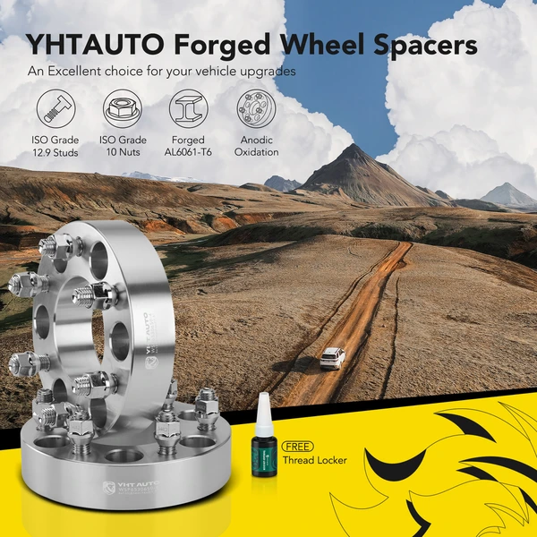 4 Pcs 1.5 inches Silver 6x5.3 to 6x5.3 inches Wheel Spacers M14x2 87mm for Ford F-150