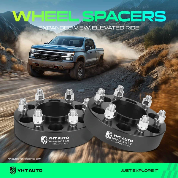 2 Pcs 1.5 inches Black 6x5.3 to 6x5.3 inches Wheel Spacers M14x1.5 87mm for 2015-2023 Lincoln Navigator