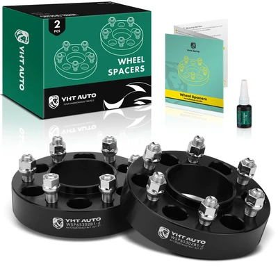 2 Pcs 1.5 inches Black 6x5.3 to 6x5.3 inches Wheel Spacers M14x1.5 87mm