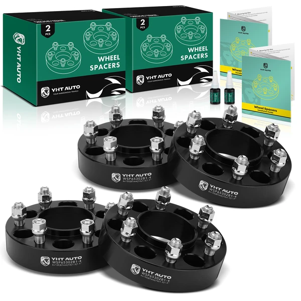 4 Pcs 1.5 inches Black 6x5.3 to 6x5.3 inches Wheel Spacers M14x1.5 87mm for 2015-2023 Lincoln Navigator