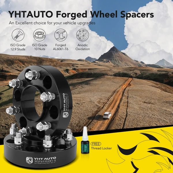 4 Pcs 1.5 inches Black 6x5.3 to 6x5.3 inches Wheel Spacers M14x1.5 87mm for 2015-2023 Lincoln Navigator