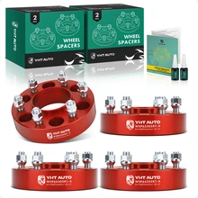 4 Pcs 1.5 inches Red 6x5.3 to 6x5.3 inches Wheel Spacers M14x1.5 87mm for 2015-2023 Lincoln Navigator