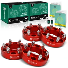 4 Pcs 1.5 inches Red 6x5.3 to 6x5.3 inches Wheel Spacers M14x1.5 87mm