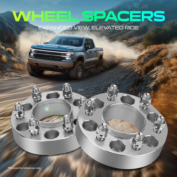 4 Pcs 1.5 inches Silver 6x5.3 to 6x5.3 inches Wheel Spacers M14x1.5 87mm for 2015-2023 Lincoln Navigator