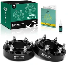 2 Pcs 1.5 inches Black 6x5.3 to 6x5.3 inches Wheel Spacers M14x2 87.1mm