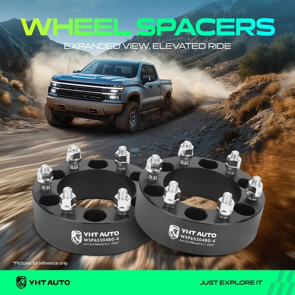 4 Pcs 2 inches Black 6x5.5 to 6x5.5 inches Wheel Spacers M12x1.25 108mm for 2004-2010 INFINITI QX56