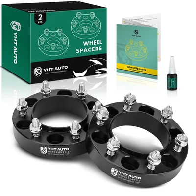 2 Pcs 1.25 inches Black 6x5.5 to 6x5.5 inches Wheel Spacers M12x1.5 106mm