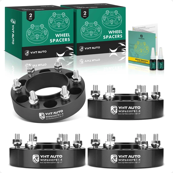 4 Pcs 1.5 inches Black 6x5.5 to 6x5.5 inches Wheel Spacers M12x1.5 106mm for Toyota Tacoma