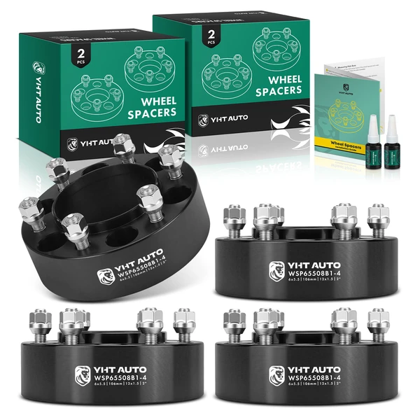 4 Pcs 2 inches Black 6x5.5 to 6x5.5 inches Wheel Spacers M12x1.5 106mm for Toyota Tacoma Lexus GX460