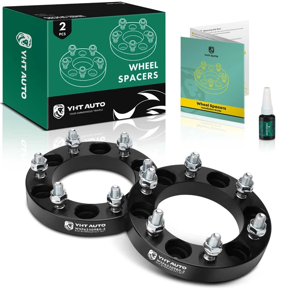 2 Pcs 1 inch Black 6x5.5 to 6x5.5 inches Wheel Spacers M12x1.5 108mm for 1995-2022 Toyota Tacoma