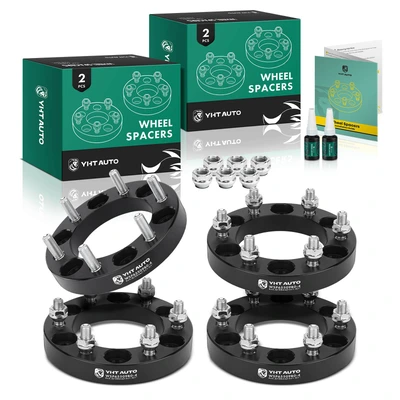 4 Pcs 1 inch Black 6x5.5 to 6x5.5 inches Wheel Spacers M12x1.5 108mm