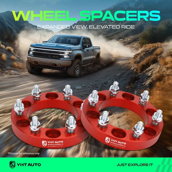 4 Pcs 1 inch Red 6x5.5 to 6x5.5 inches Wheel Spacers M12x1.5 108mm for 2016 Chevrolet S10