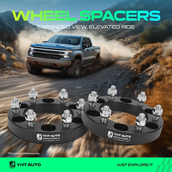 2 Pcs 1 inches Black 6x5.5 to 6x5.5 inches Wheel Spacers M12x1.25 108mm for 2004-2010 INFINITI QX56