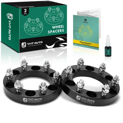 2 Pcs 1 inches Black 6x5.5 to 6x5.5 inches Wheel Spacers M12x1.25 108mm