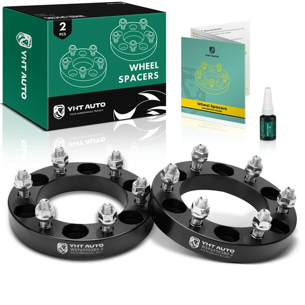 2 Pcs 1 inches Black 6x5.5 to 6x5.5 inches Wheel Spacers M12x1.25 108mm for 1987-2004 Nissan Pathfinder