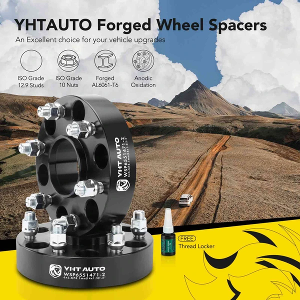 2 Pcs 1.5 inches Black 6x5.5 to 6x5.5 inches Wheel Spacers M14x1.5 78.1mm for Chevy K2500