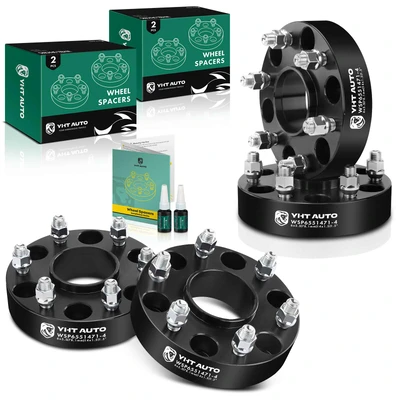 4 Pcs 1.5 inches Black 6x5.5 to 6x5.5 inches Wheel Spacers M14x1.5 78.1mm