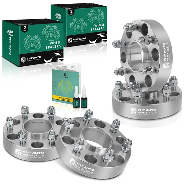 4 Pcs 1.5 inches Silver 6x5.5 to 6x5.5 inches Wheel Spacers M14x1.5 78.1mm for Chevy Tahoe