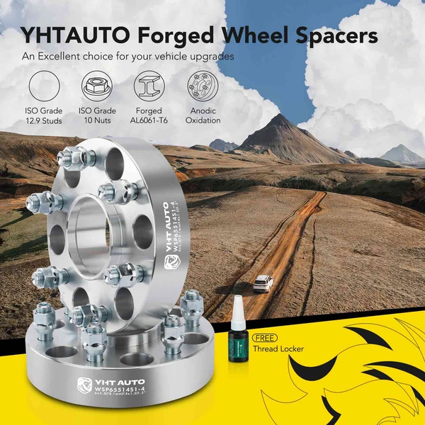 4 Pcs 1.5 inches Silver 6x5.5 to 6x5.5 inches Wheel Spacers M14x1.5 78.1mm for Chevy Tahoe