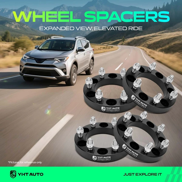 4 Pcs 1 inches Black 6x5.5 to 6x5.5 inches Wheel Spacers M14x1.5 108mm for Chevy K2500 Silverado