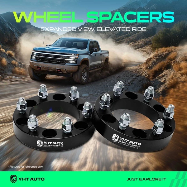 2 Pcs 1.25 inches Black 6x5.5 to 6x5.5 inches Wheel Spacers M14x1.5 108mm for 1999 2005-2006 2008-2022 Cadillac Escalade