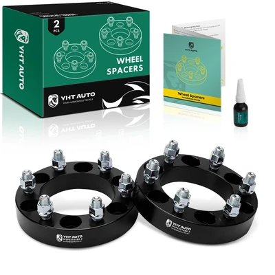 2 Pcs 1.25 inches Black 6x5.5 to 6x5.5 inches Wheel Spacers M14x1.5 108mm