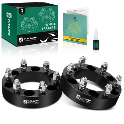 2 Pcs 1.5 inches Black 6x5.5 to 6x5.5 inches Wheel Spacers M14x1.5 108mm