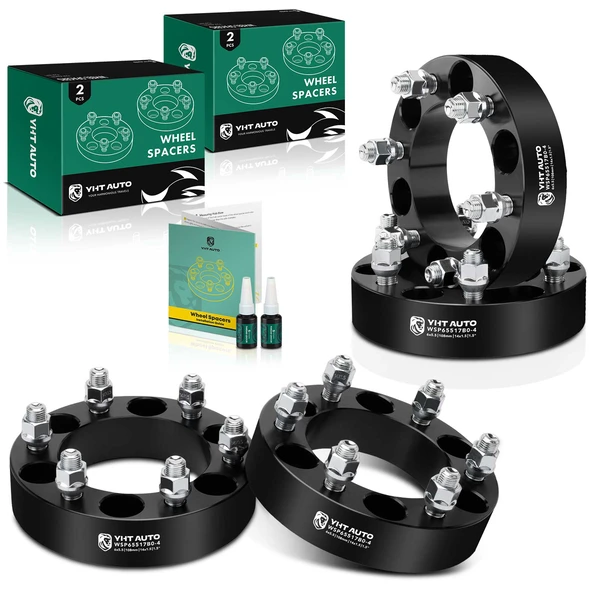 4 Pcs 1.5 inches Black 6x5.5 to 6x5.5 inches Wheel Spacers M14x1.5 108mm for Chevy Silverado 1500