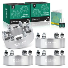 4 Pcs 2 inches Silver 6x5.5 to 6x5.5 inches Wheel Spacers M14x1.5 108mm